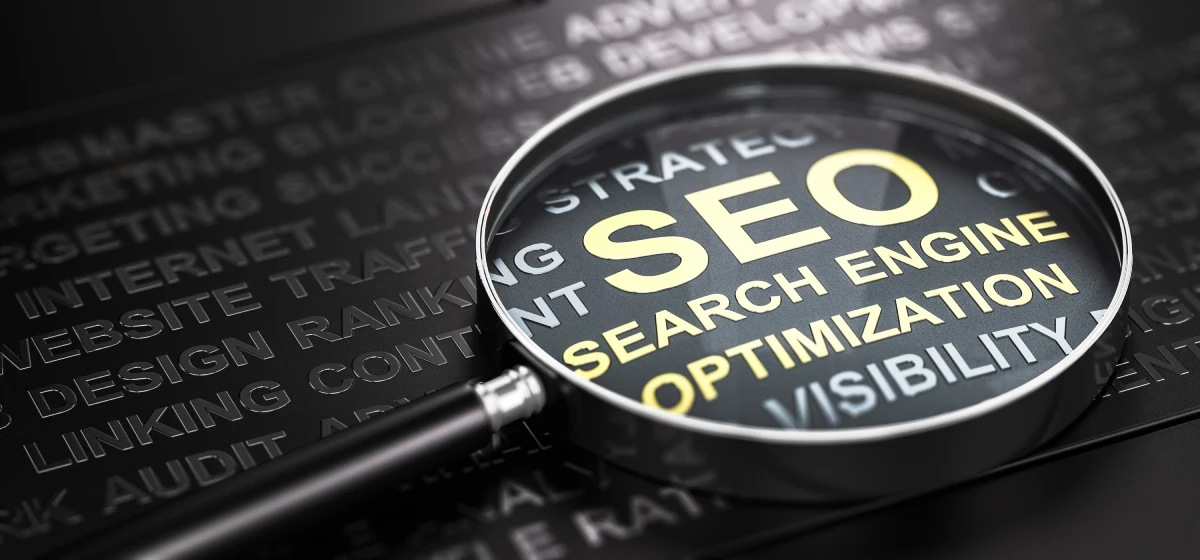 How to Get More Immigration Clients Using SEO Tactics with magnifying glass over text of "SEO" and "Search Engine Optimization".