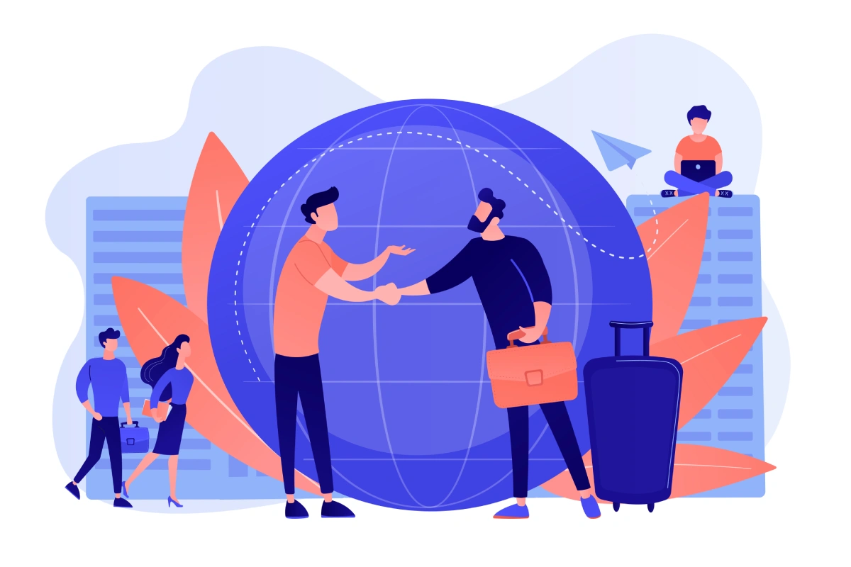 Vector of a client shaking hands with immigration lawyer Attract More Immigration Clients